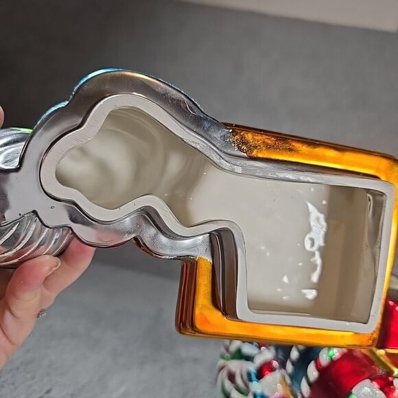 Christopher Radko Cookie Jar Candy Dish Train Colorful Christmas Holiday EUC - Picture 10 of 14